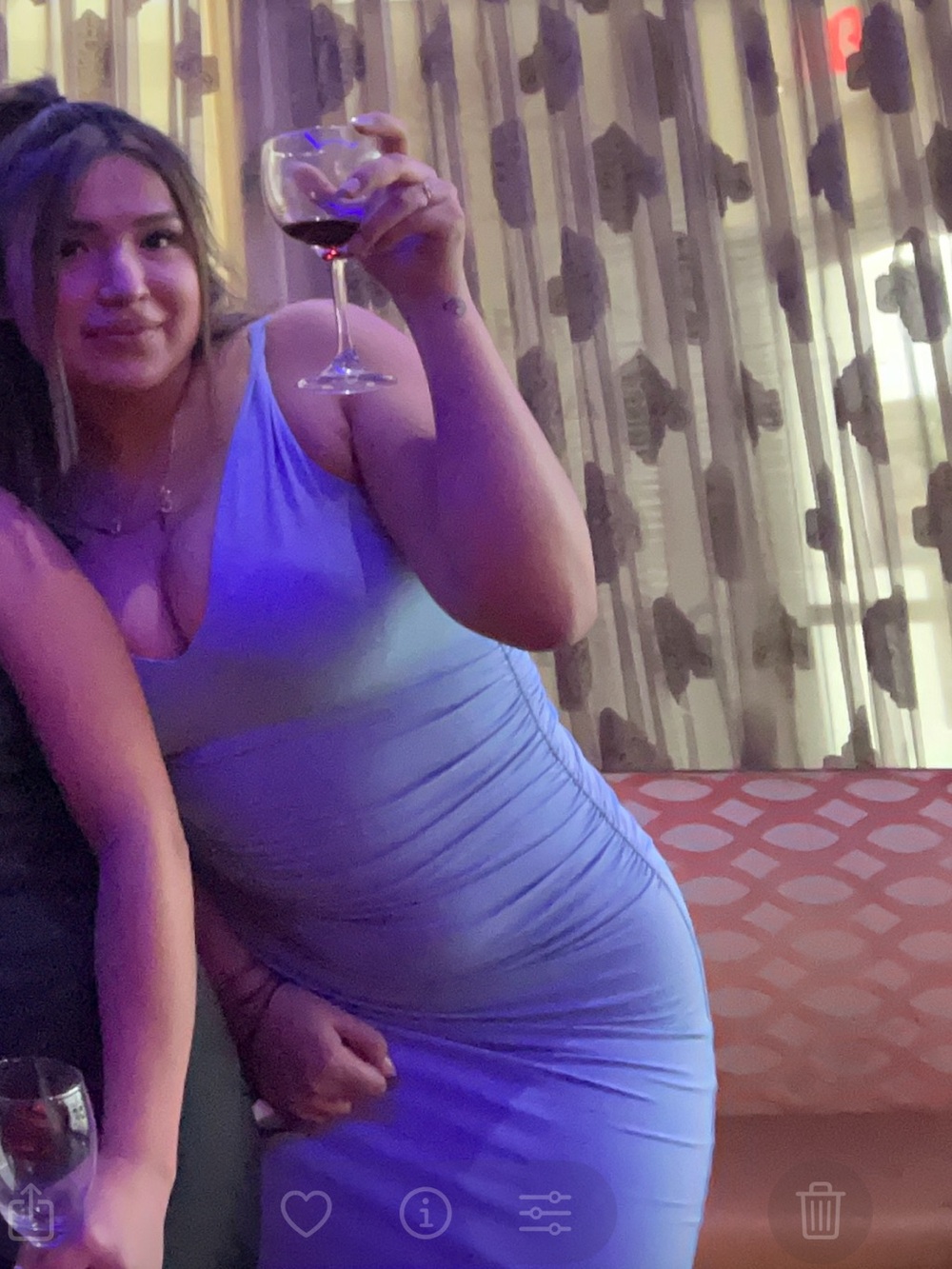Oh Polly Powder Blue V-Neck Slip Dress - Picture 4 of 4